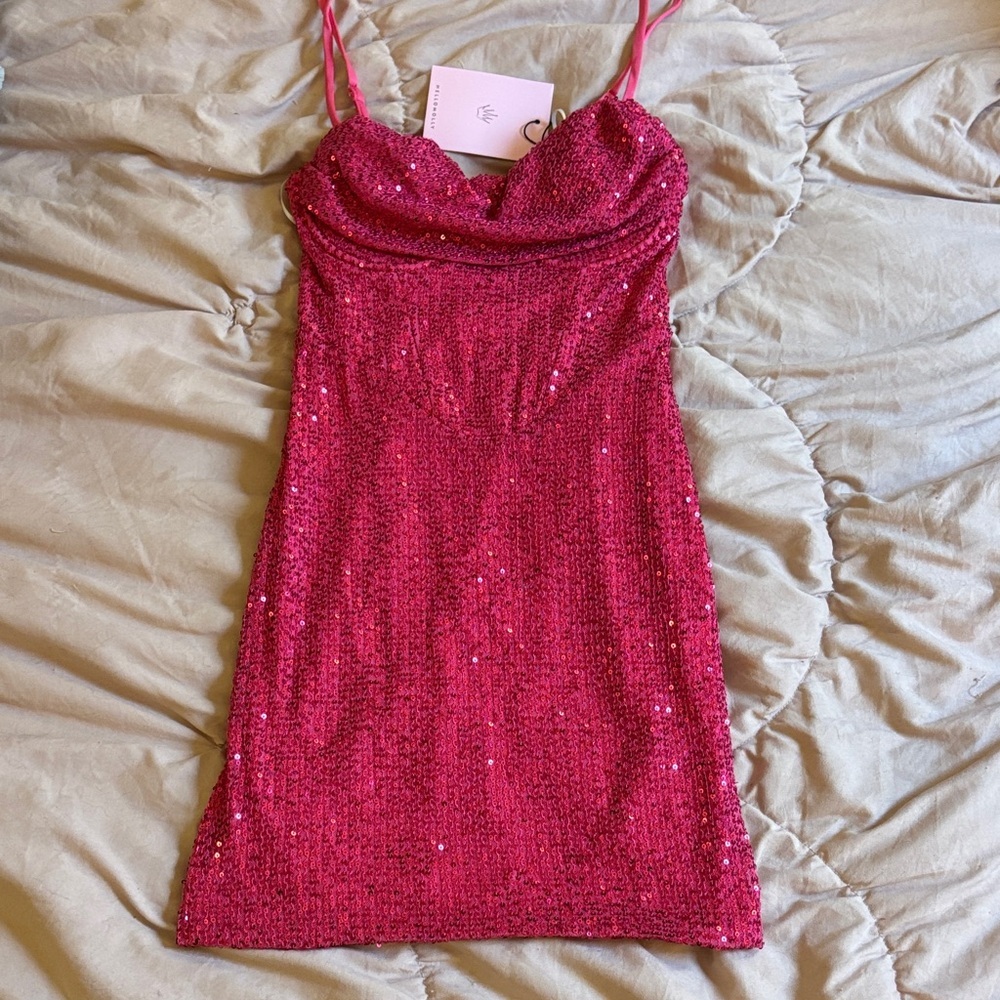 Hello Molly Fun Party Girl mini dress in pink - Picture 5 of 11
